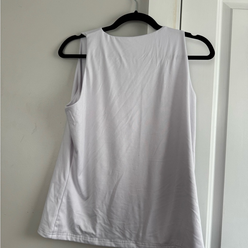 Classic White High Neck Tank Top - Picture 2 of 3